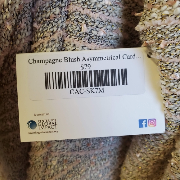 NWT ByTavi Women's Champagne Blush Asymmetrical Cardigan Sweater Sz Med - Picture 8 of 14